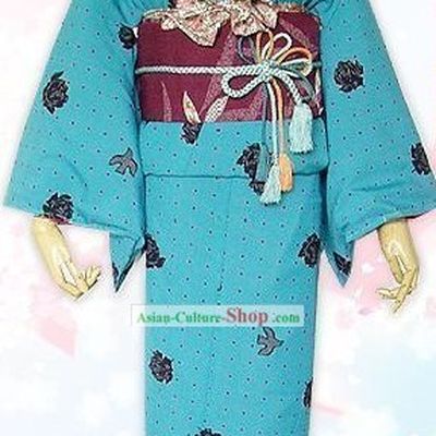 Japanese Kimono Dress Belt Geta and Socks Complete Set