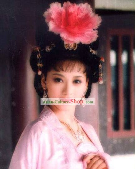Ancient Tang Dyansty Large Silk Peony Hair Decoration