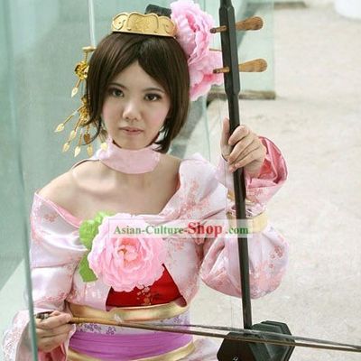 Chinese Three Kingdoms Diao Chan Cosplay Costume and Hammer Complete Set