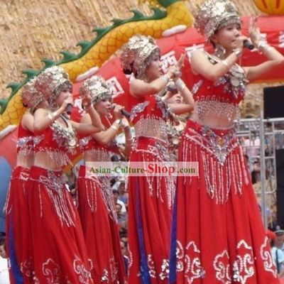 Chinese Folk Miao Dress and Accessories Set