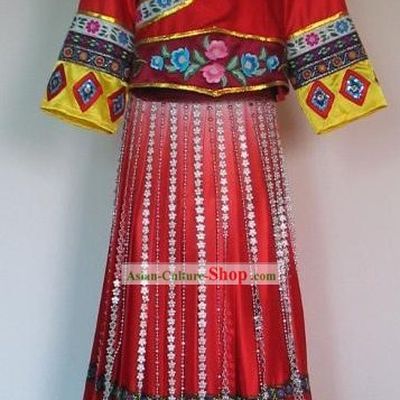 Chinese Traditional Minority Dance Costume Set