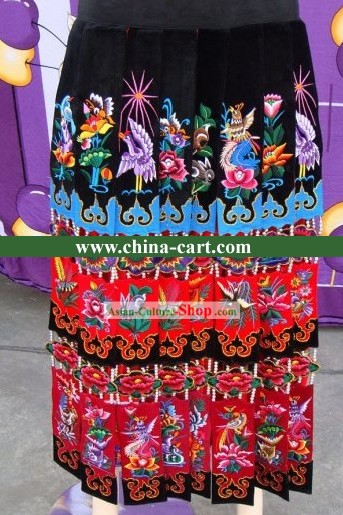Miao Minority Embroidery Birds and Flower Skirt