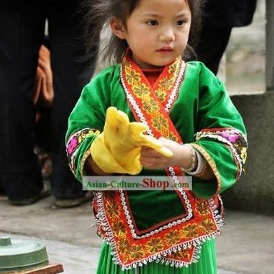 Traditional Chinese Miao Minority Dress for Children