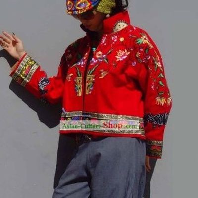 Chinese Stunning Miao Tribe Hand Embroidery Collectible-Jacket for Woman