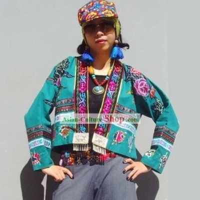 Chinese Stunning Miao Tribe Hand Embroidery Collectible-Frock for Woman