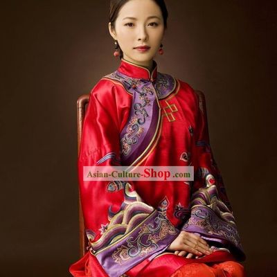 Chinese Silk Wedding Phoenix Dress Complete Set
