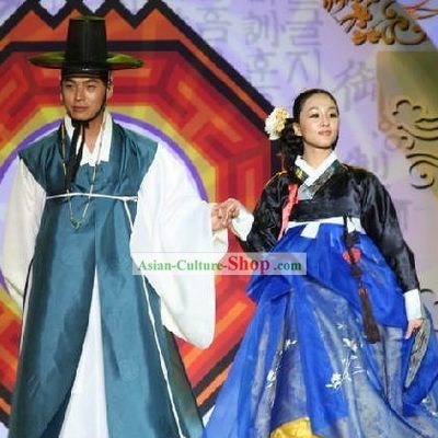 Korean Stage Performer's Costumes 2 Sets for Men and Women