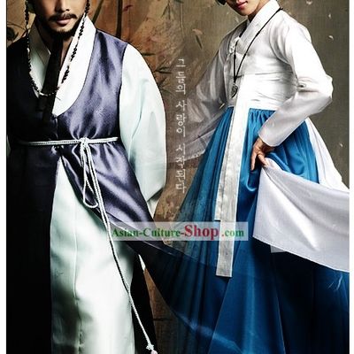 Ancient Korean Drama Costumes Two Sets for Men and Women