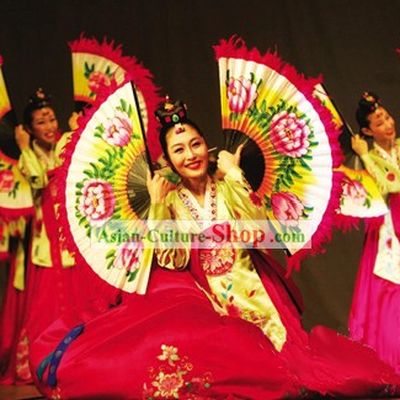 Traditional Korean Fan Dance Costumes Set