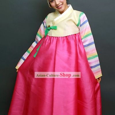 Traditional Korean Happy Festival Celebration Hanbok and Hat Set