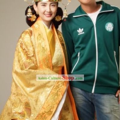Ancient Korean Empress Costumes and Phoenix Crown Set
