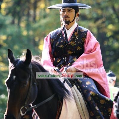 Ancient Korean Government Official Costumes and Hat Set