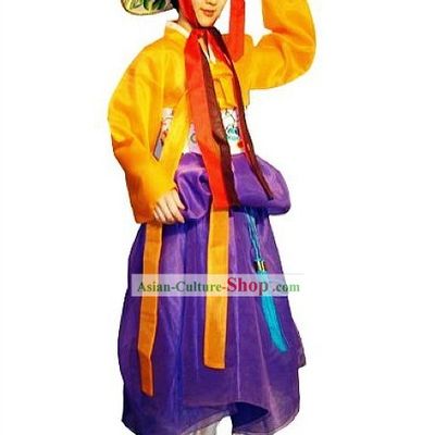 Ancient Korean Palace Costume and Hat for Women