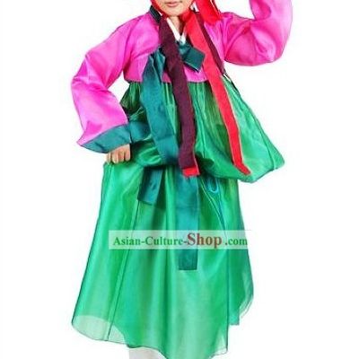 Ancient Korean Dance Costume and Hat for Women