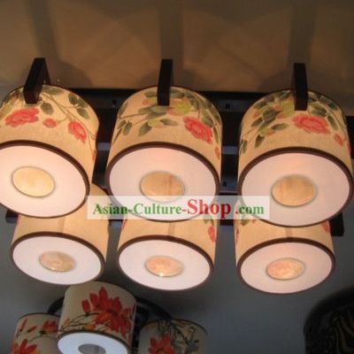 Original Chinese Traditional Painting Large Ceiling Lantern Set