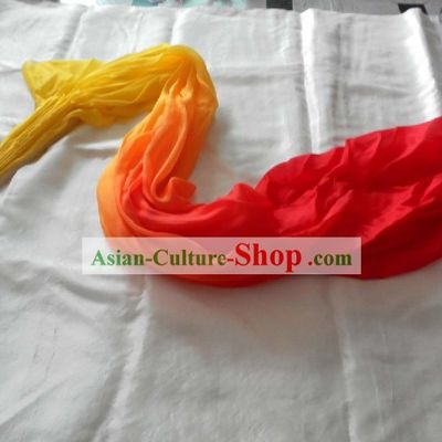 Chinese Long Silk Color Transition Dance Fan