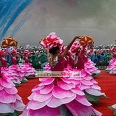 Chinese Peony Dance Costumes Complete Set