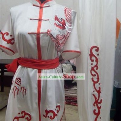 Top Competition and Performance Silk Kung Fu Dragon Uniform