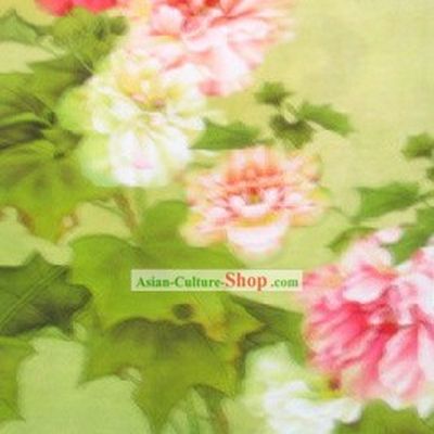 Traditional Peony Silk Fabric