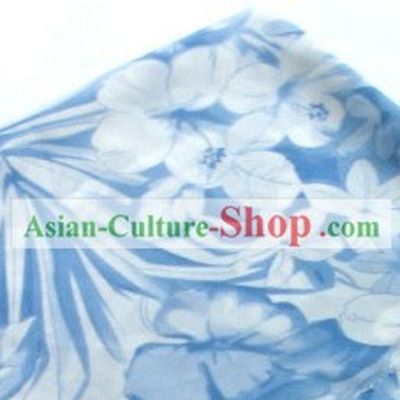 Light Blue Flower Silk Fabric