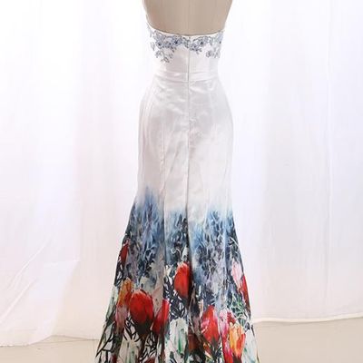 Chinese Large Peony Evening Dress and Weding Dress