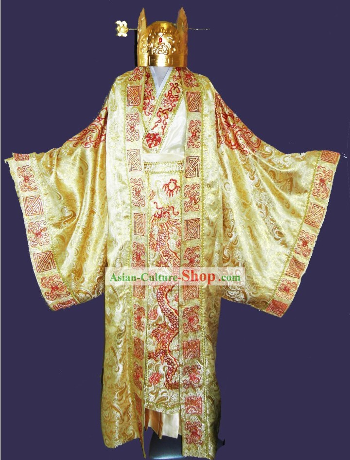 Ancient Chinese Emperor Wedding Dress and Crown Complete Set