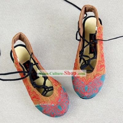 Chinese Embroidered Flower Summer Shoes