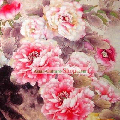 Chinese Classical Peony Silk Fabric