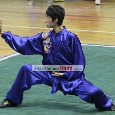Dragon Playing Ball Silk Wushu Uniform