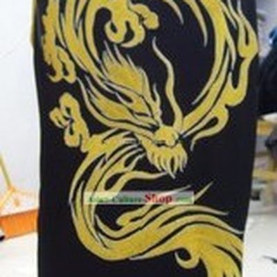 Chinese Dragon Embroidery Tai Chi Silk Robe