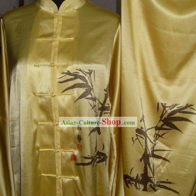Chinese Original Bamboo Painting Tai Chi Uniform