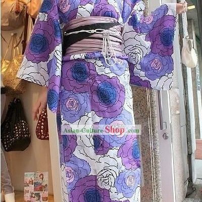 Traditional Japanese Kimono Yukata Complete Set