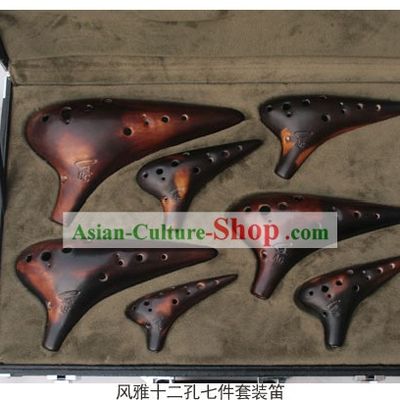 Chinese Musical Instrument Taodi Pottery Lute Set