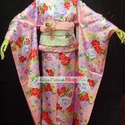 Traditional Japanese Kimono Costumes and Headpiece