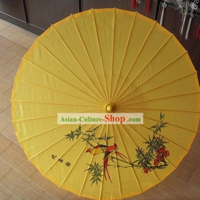 Chinese Flower and Bird Silk Dance Umbrella