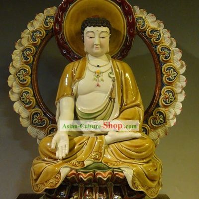 Chinese Buddha Shiwan Ceramics Figurine