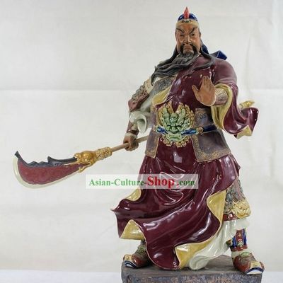 Guan Yu Hero Shiwan Ceramics Figurine
