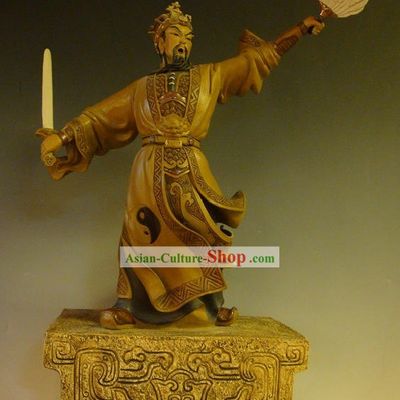 Zhuge Liang Kong Ming Chinese Shiwan Ceramic Figurine
