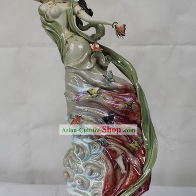 Ancient Chinese Fairy Shiwan Ceramic Figurine