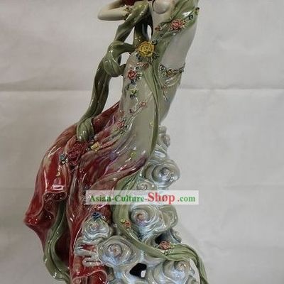 Xiang Yin Ling Kong Music Rising Shiwan Ceramic Figurine