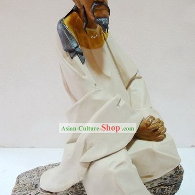 Ancient Poet Bai Juyi Recalling the South Chinese Shiwan Ceramic Figurine