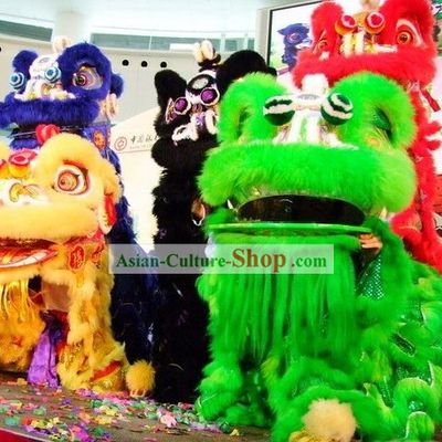 Chinese Handmade HOK SAN Lion Dance Costumes Complete Set