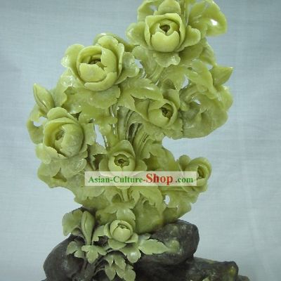 Supreme Natural Jade Flower Sculpture Collectible