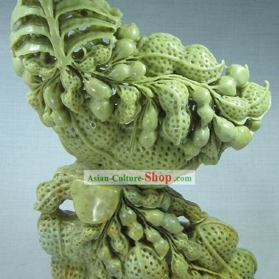 Supreme Natural Jade Peanut Sculpture Collectible