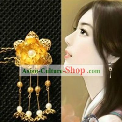Classic Chinese Handmade Golden Flower Hairpin