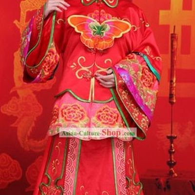 Chinese Classic Butterfly Wedding Clothes for Brides
