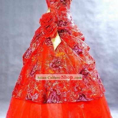 Mandarin Lucky Red Wedding Veil for Brides