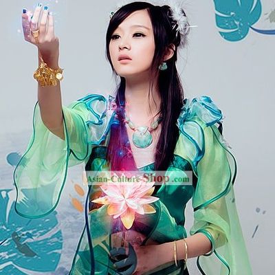 Ancient Chinese Fairy Green Jade Necklace