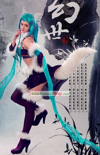 Chinese Fox Fairy Lady Costume and Headpiece