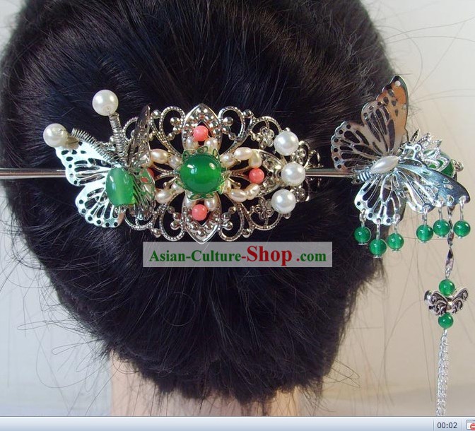 Traditional Chinese Handmade Flower Butterfly Headpiece